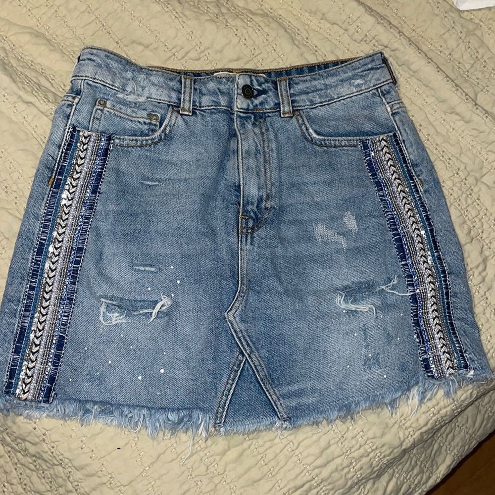 Free people denim skirt